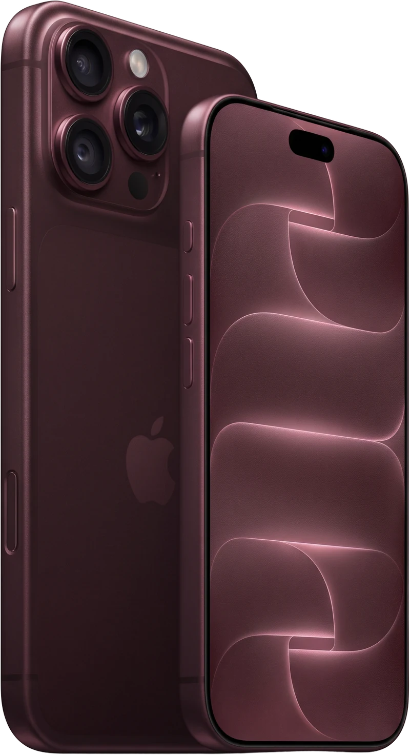 iPhone 18 Pro in burgundy, shown from the back and front